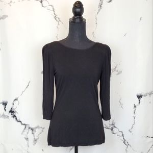 White House Black Market Black 3/4 Sleeve Blouse